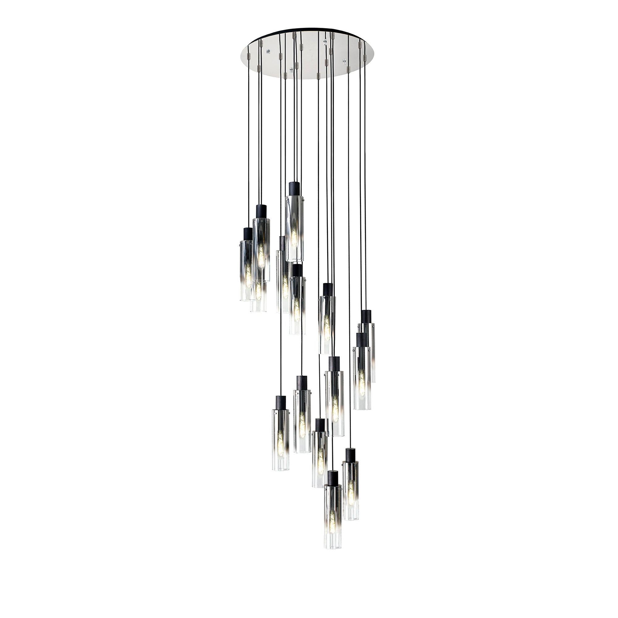 Elegant 15-Light Slim Round Pendant by Brooks