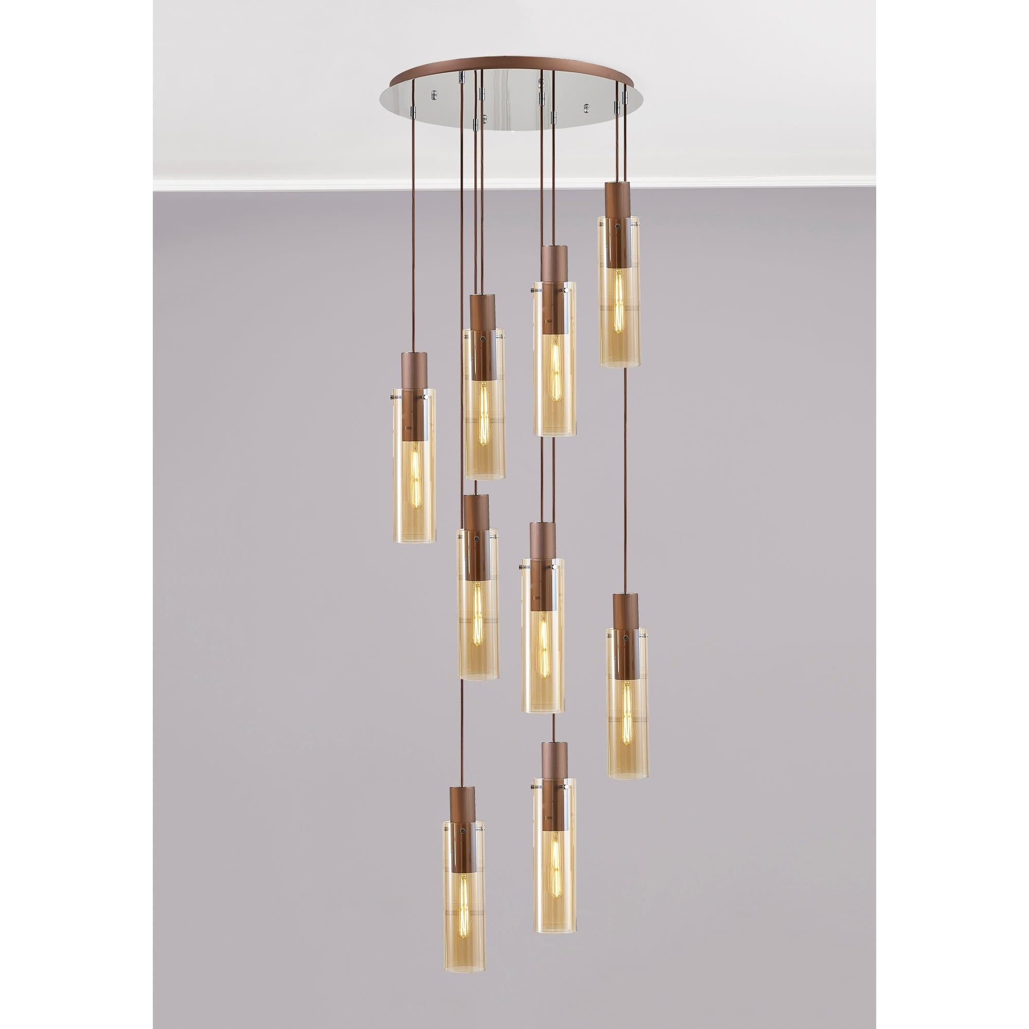 Elegant Brooks Slim Round 9-Light Pendant Fixture