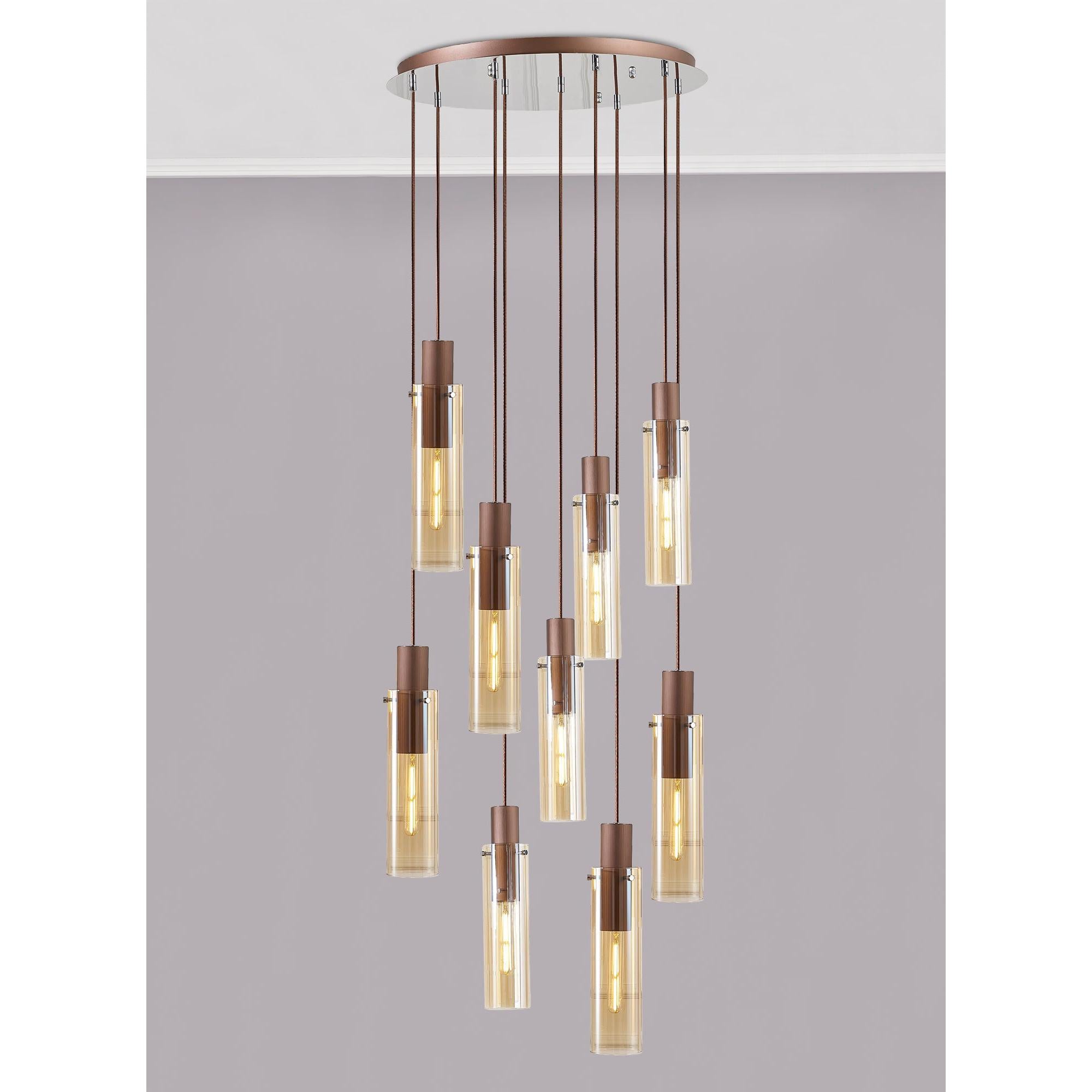 Elegant Brooks Slim Round 9-Light Pendant Fixture