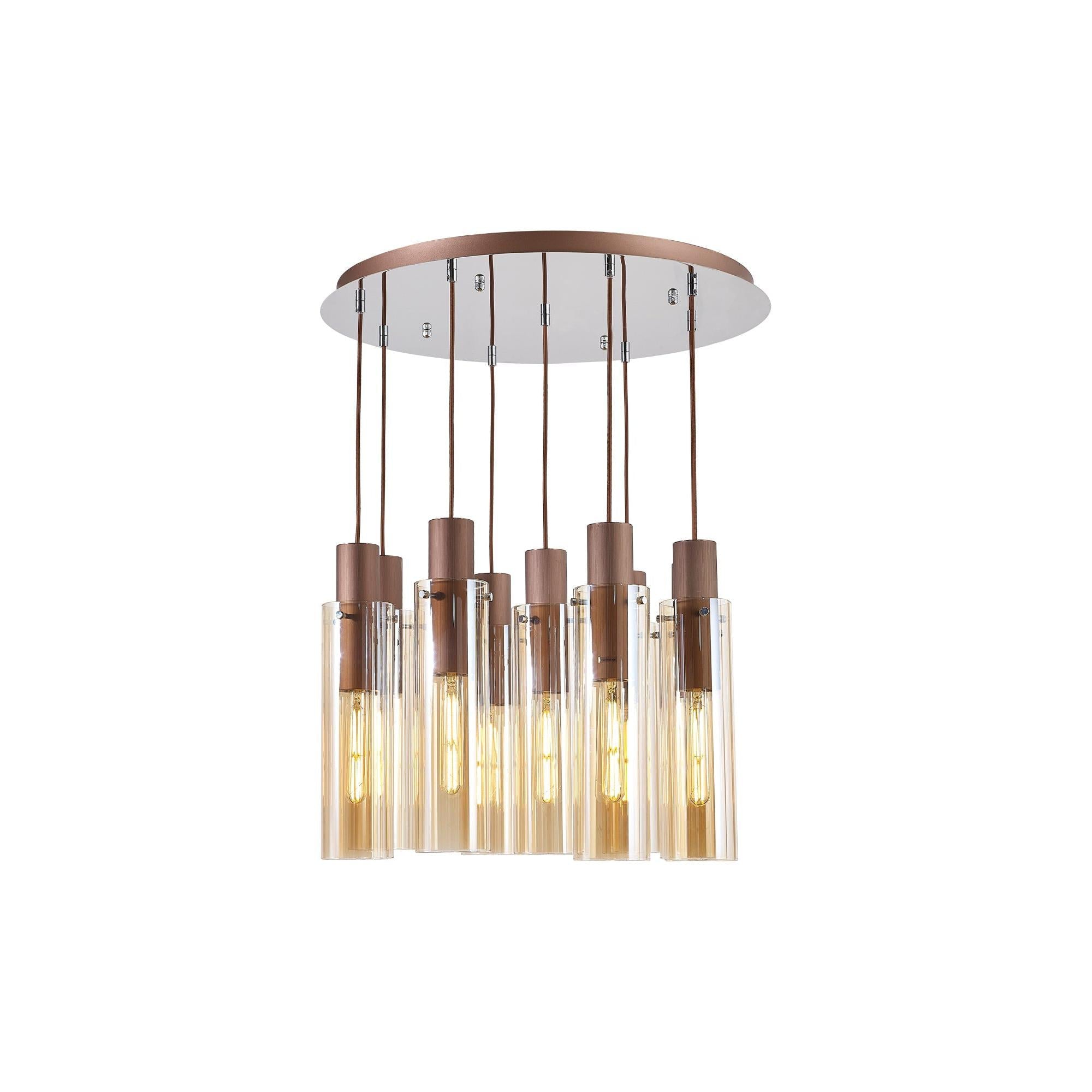 Elegant Brooks Slim Round 9-Light Pendant Fixture