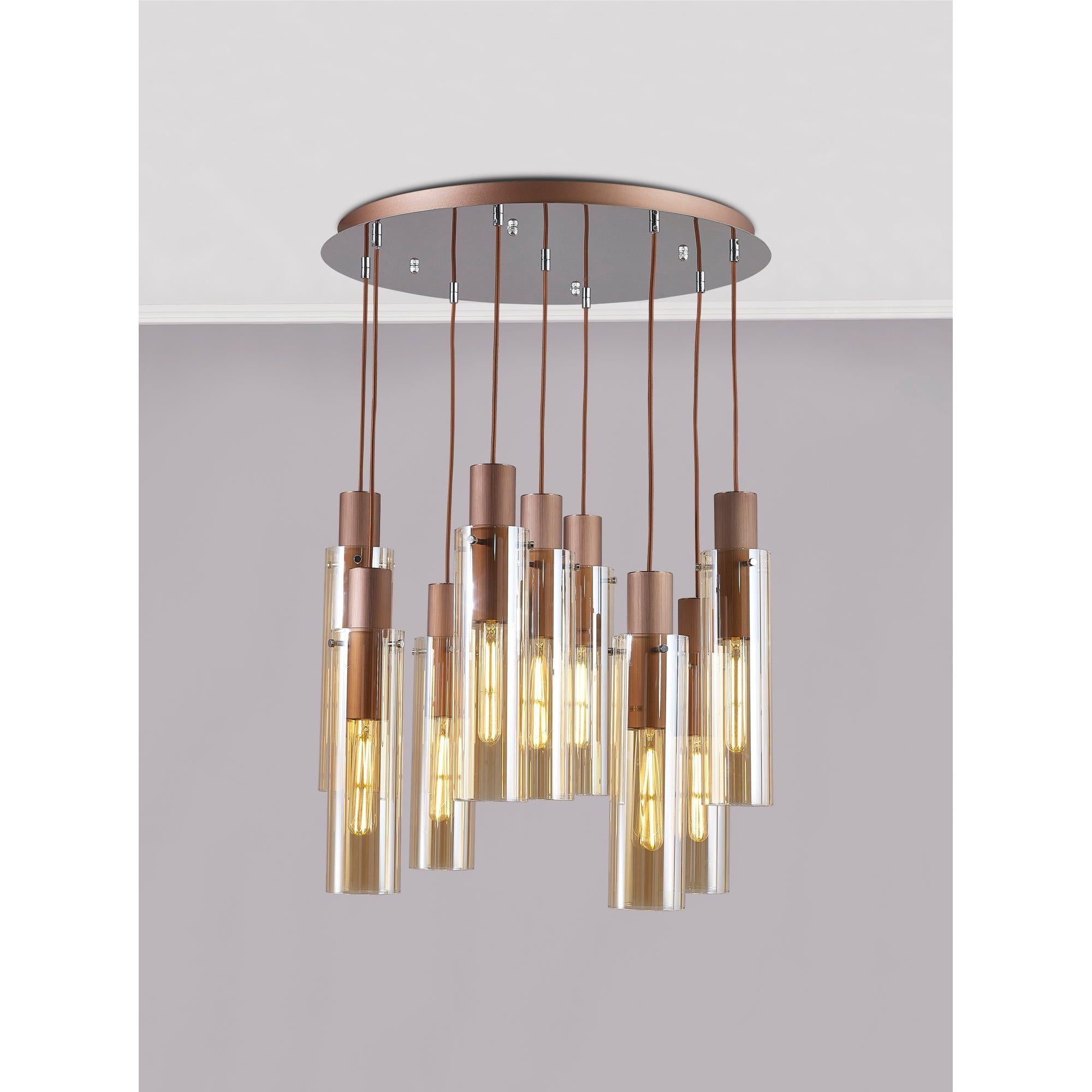 Elegant Brooks Slim Round 9-Light Pendant Fixture