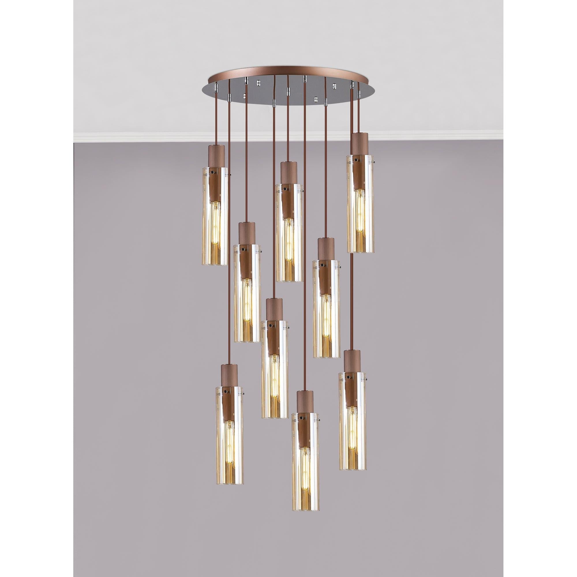 Elegant Brooks Slim Round 9-Light Pendant Fixture