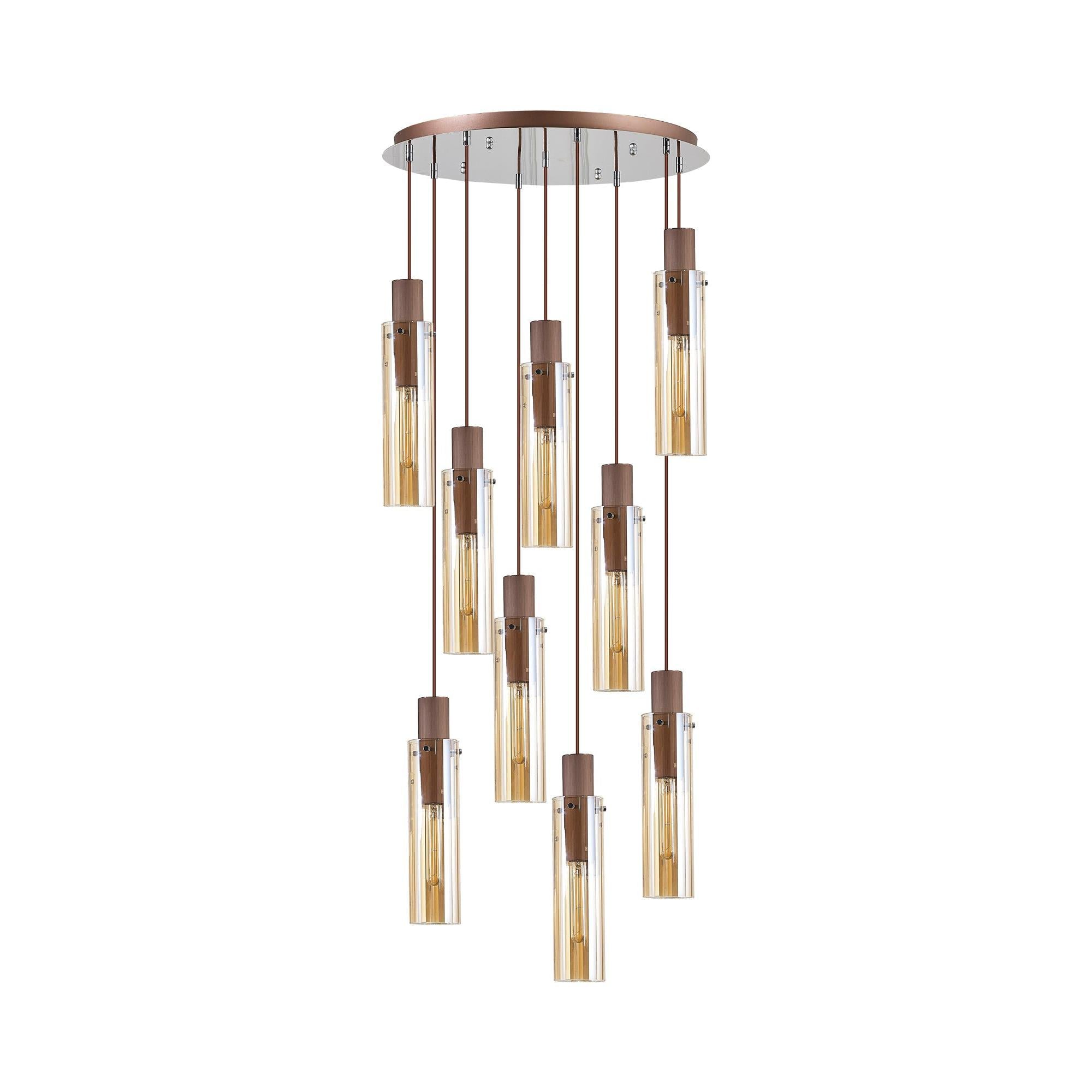 Elegant Brooks Slim Round 9-Light Pendant Fixture