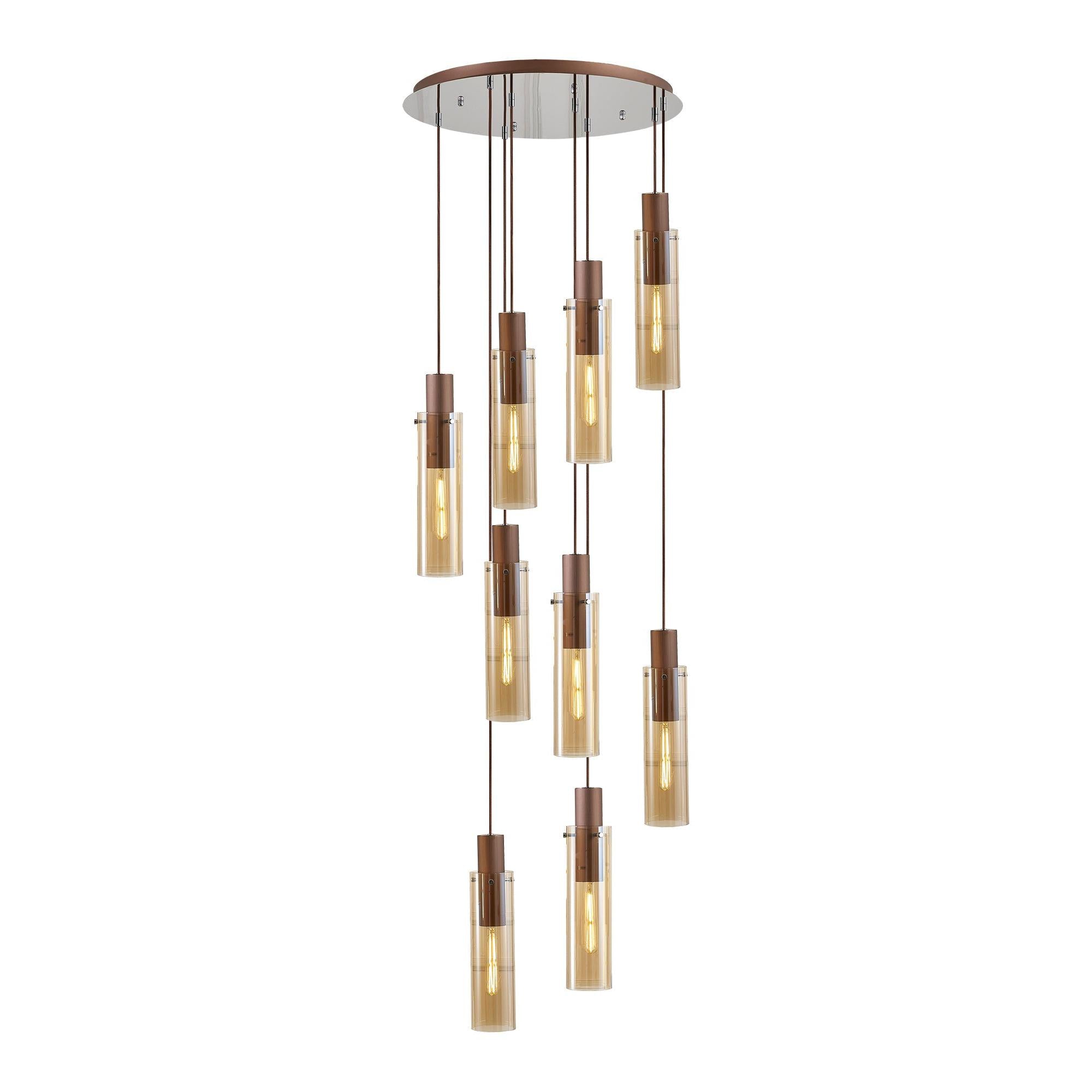 Elegant Brooks Slim Round 9-Light Pendant Fixture