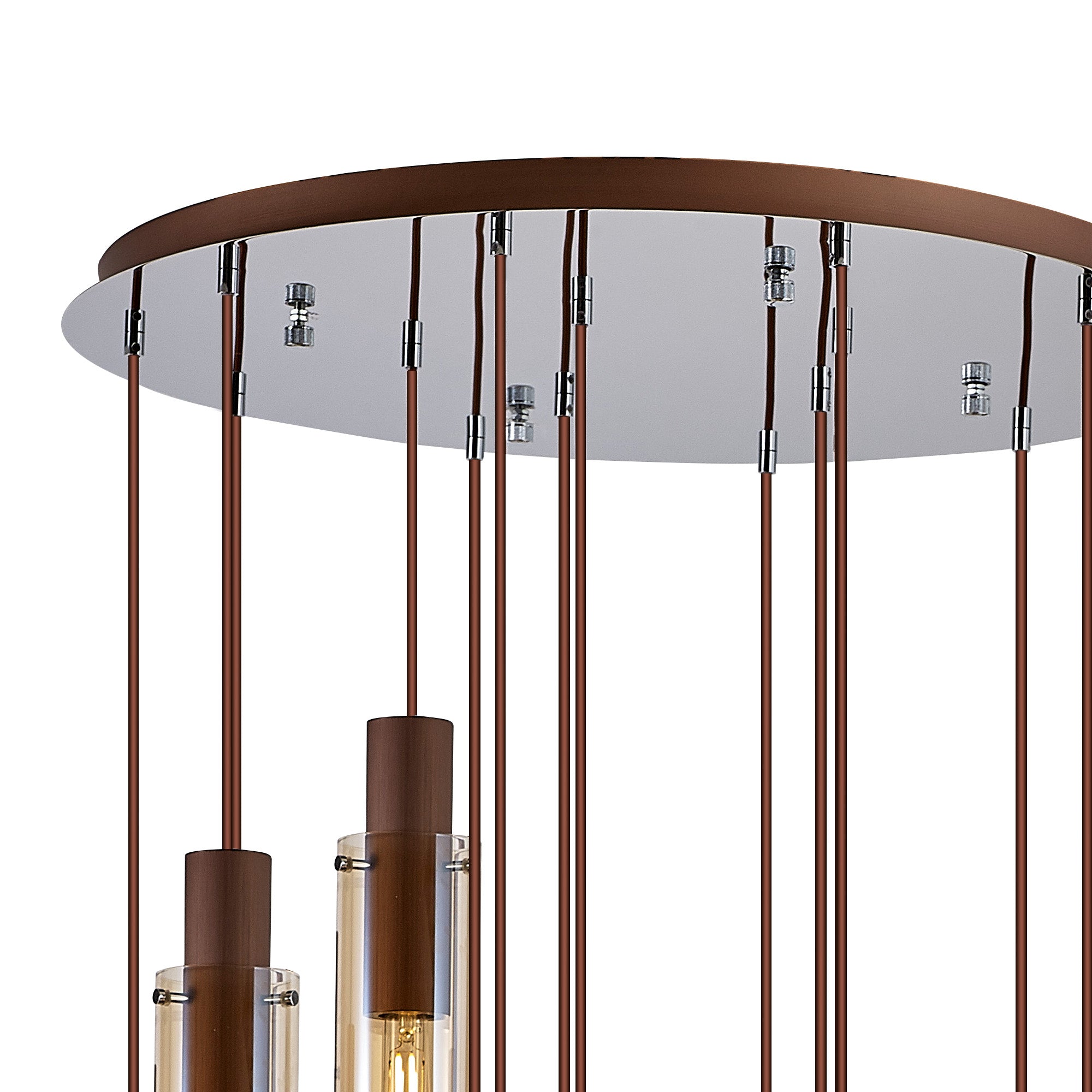 Elegant 15-Light Slim Round Pendant by Brooks