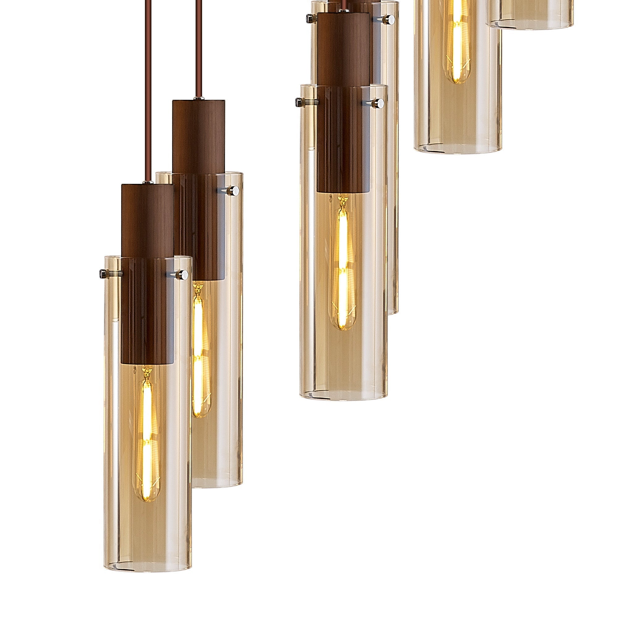 Elegant 15-Light Slim Round Pendant by Brooks