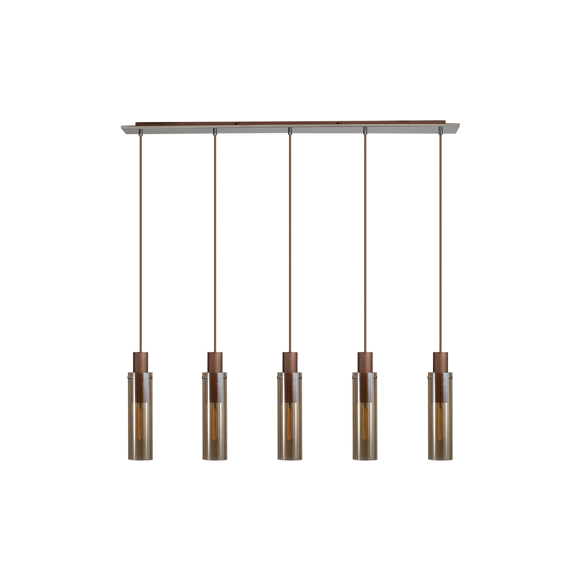 Elegant Brooks 5-Light Slim Linear Pendant Fixture