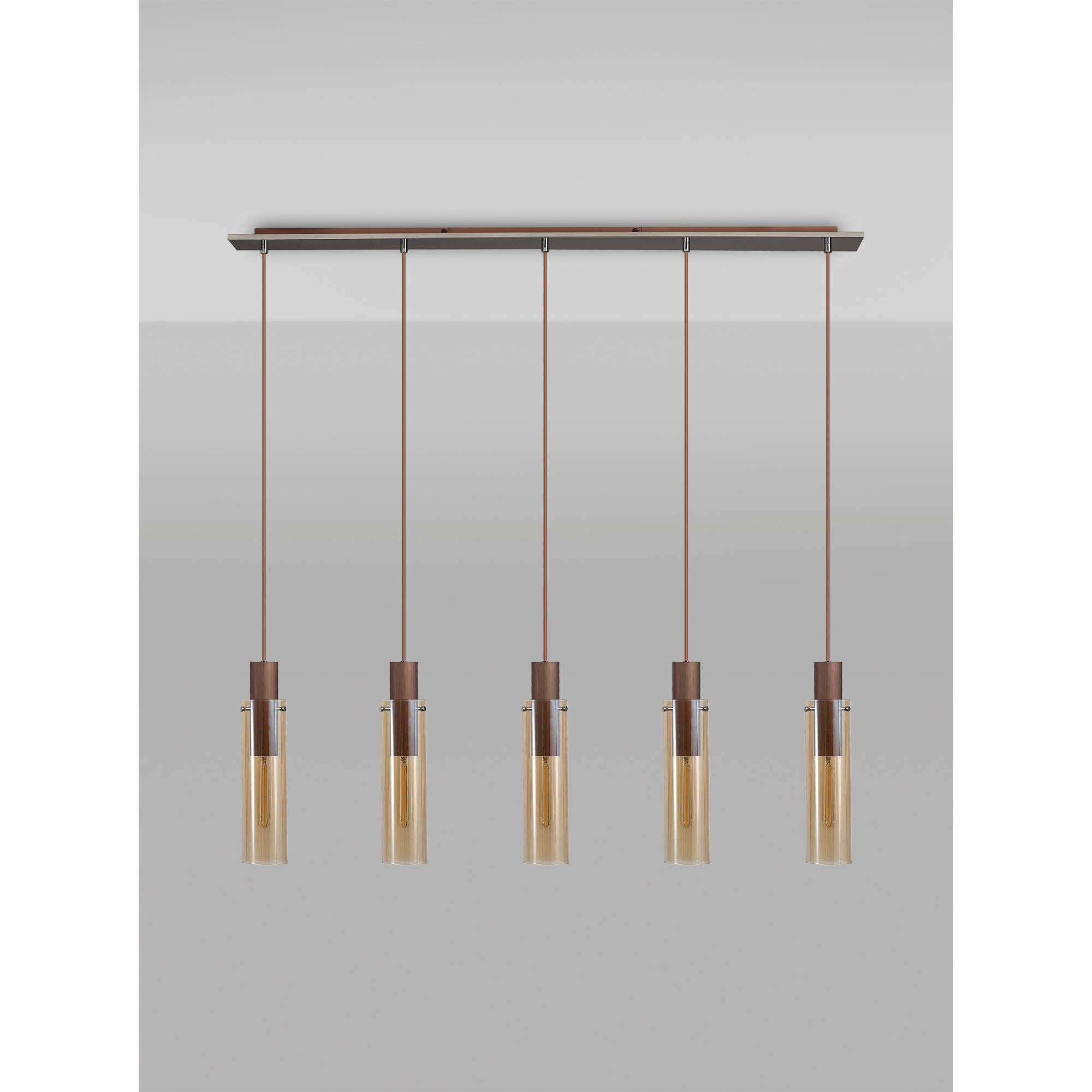 Elegant Brooks 5-Light Slim Linear Pendant Fixture