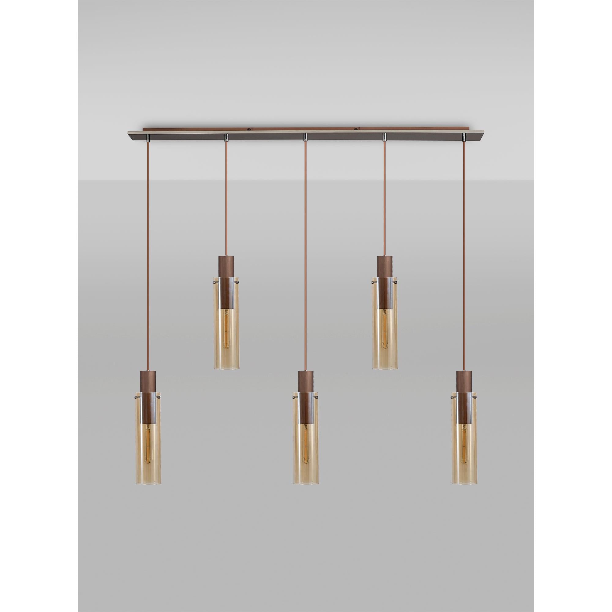 Elegant Brooks 5-Light Slim Linear Pendant Fixture