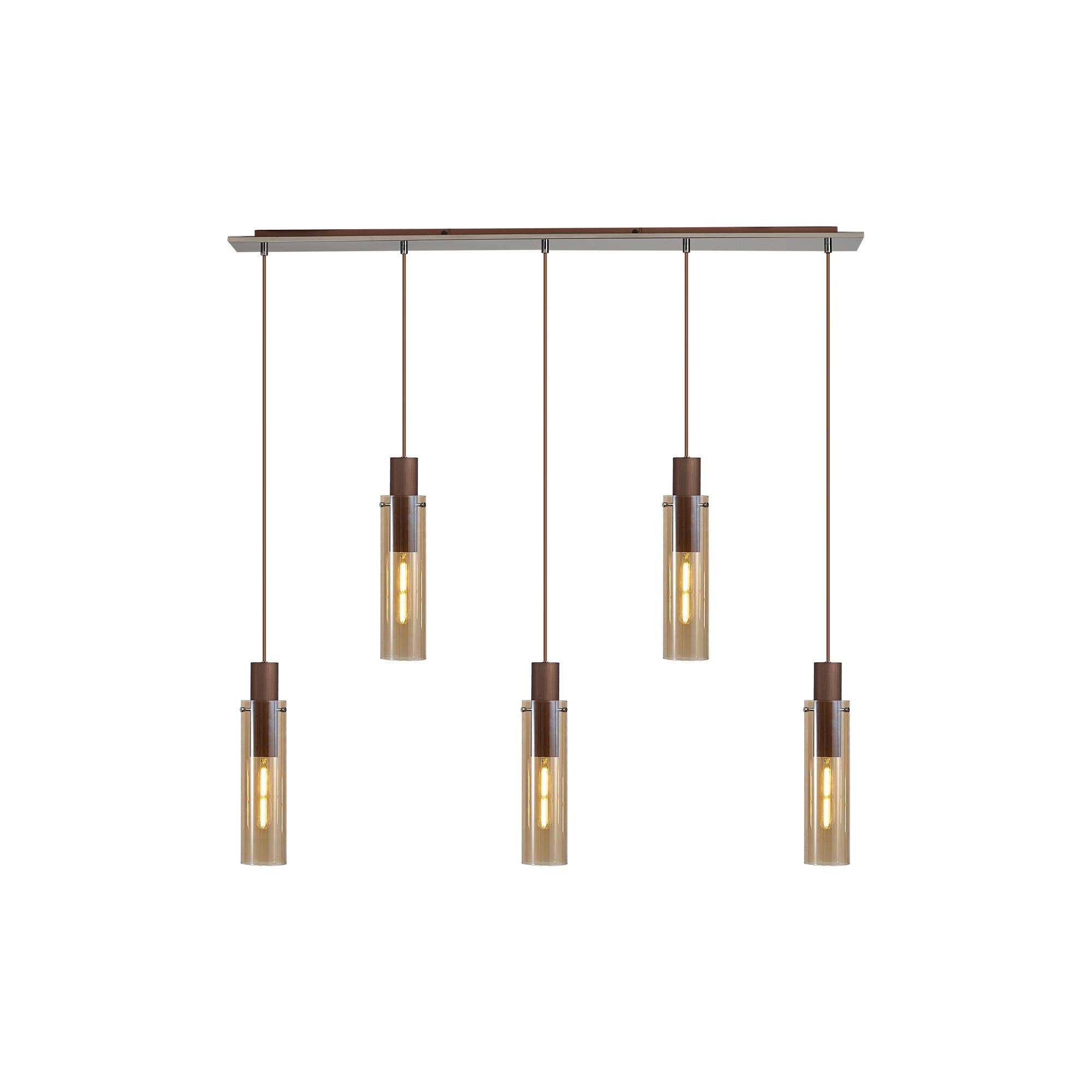 Elegant Brooks 5-Light Slim Linear Pendant Fixture