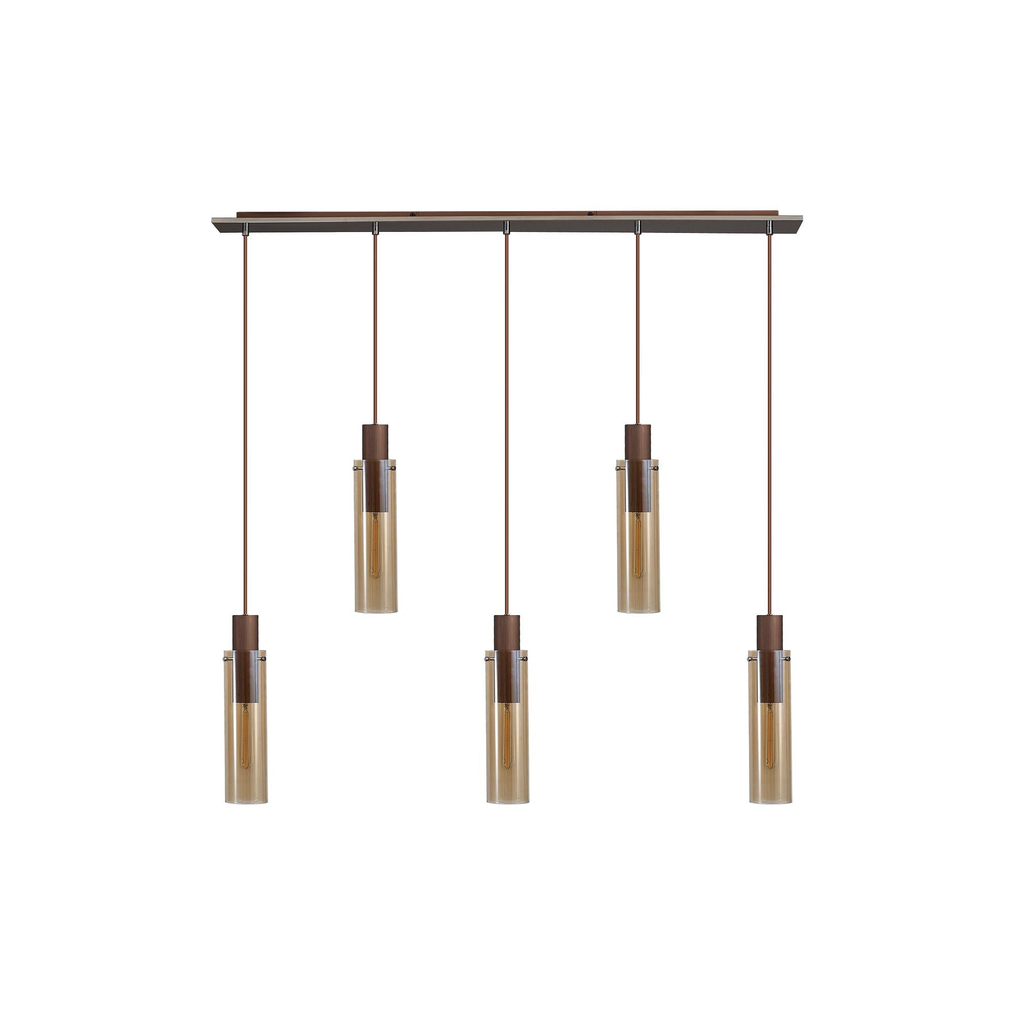 Elegant Brooks 5-Light Slim Linear Pendant Fixture