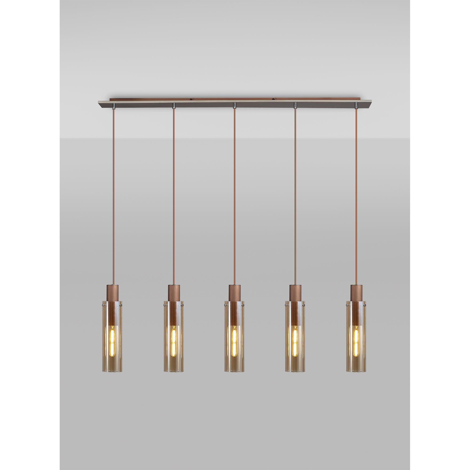 Elegant Brooks 5-Light Slim Linear Pendant Fixture